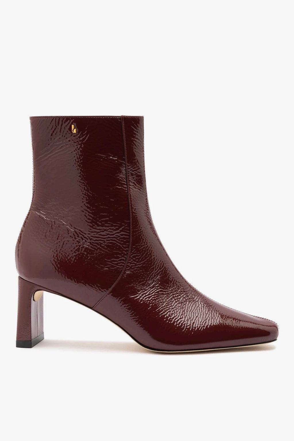 Larroude Alexis Boot Burgundy Patent Leather