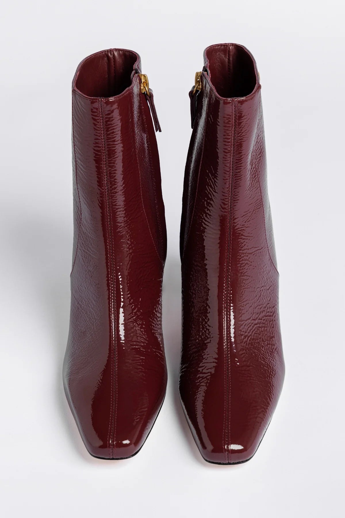 Larroude Alexis Boot Burgundy Patent Leather