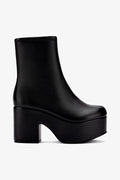 Larroude Miso Platform Boot In Black Stretch Leather