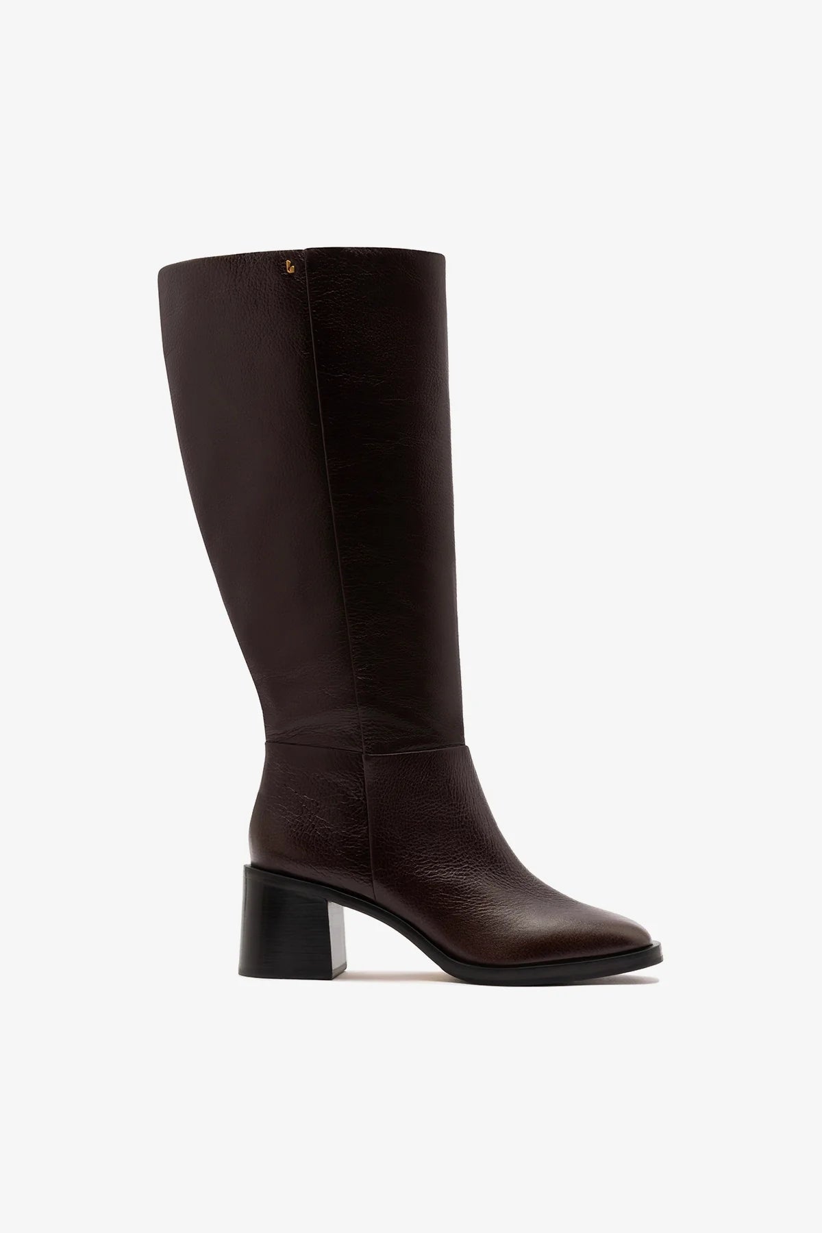 Larroude Ricky Wide Boot Brown Leather