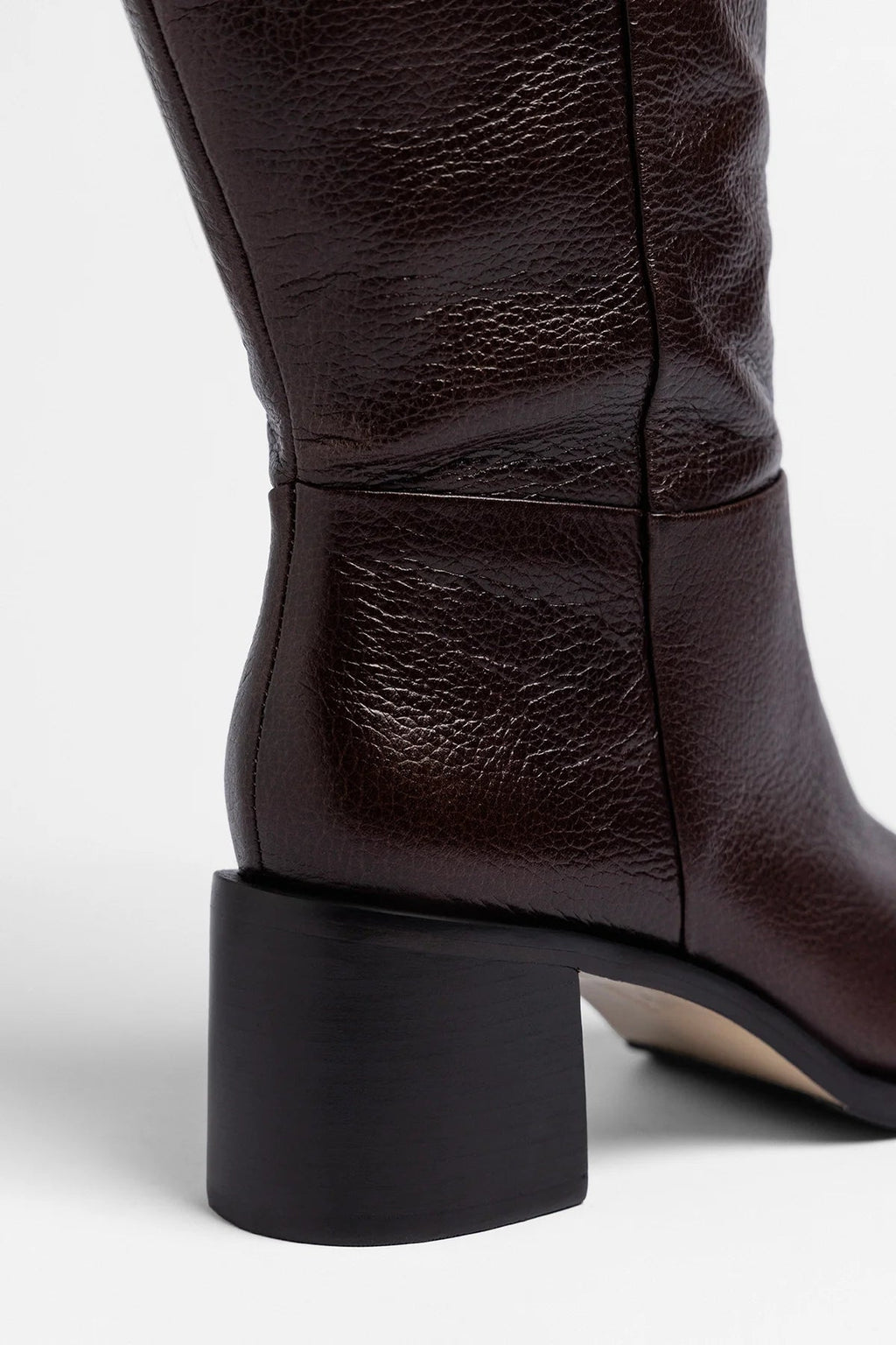Larroude Ricky Wide Boot Brown Leather