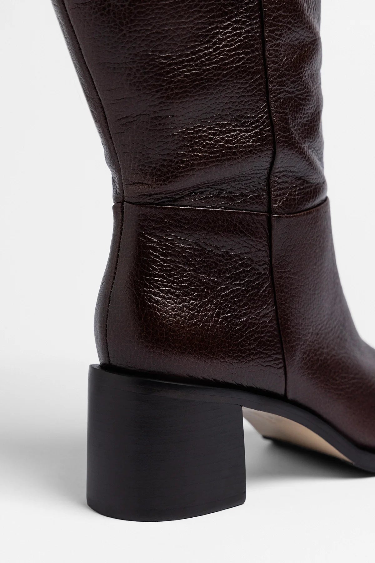 Larroude Ricky Wide Boot Brown Leather
