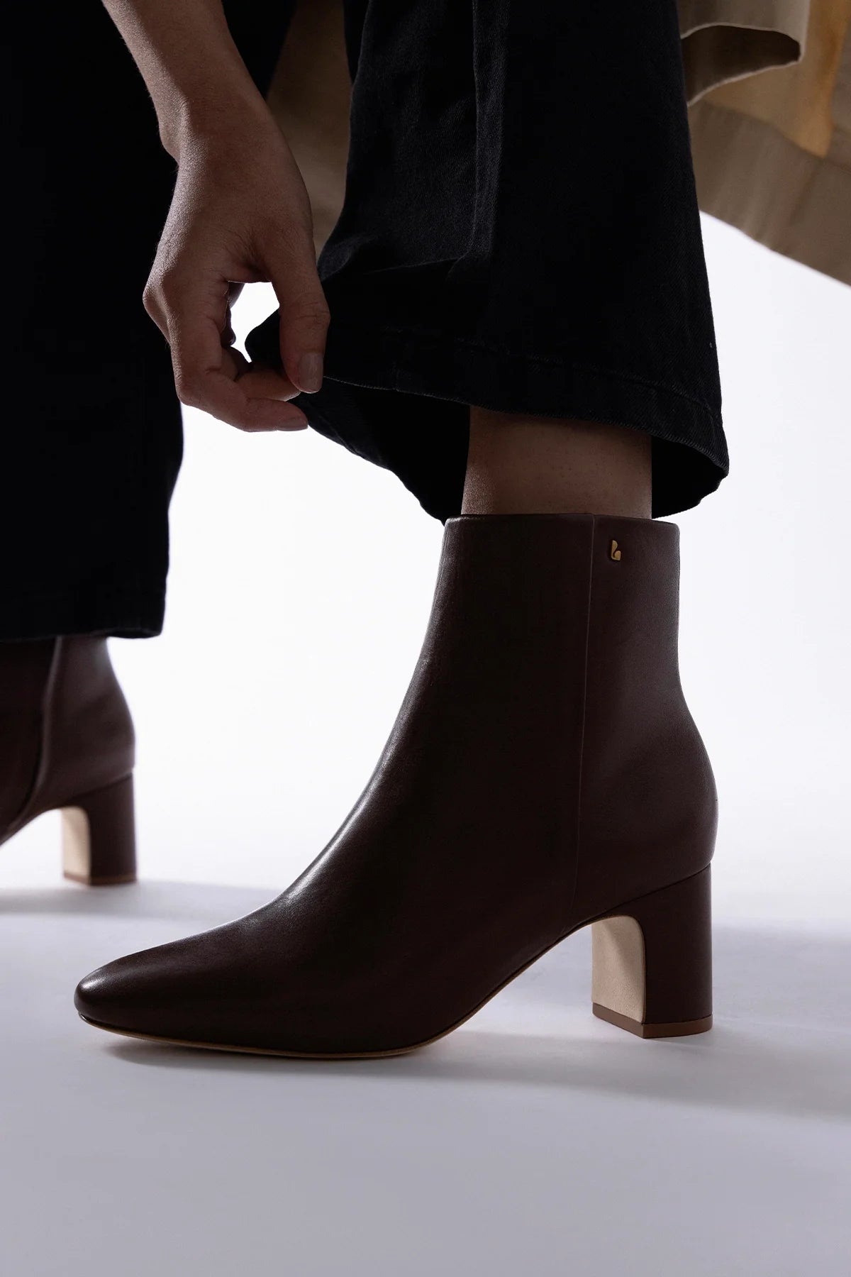 Larroude Gloria Boot Burnt Umber Leather