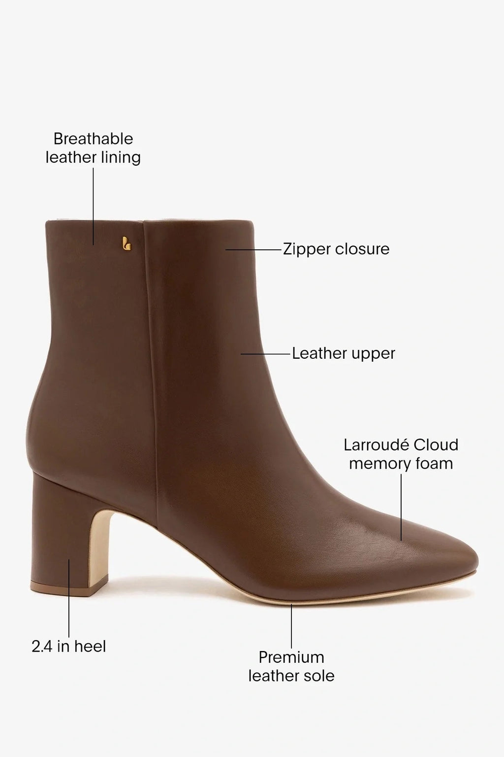 Larroude Gloria Boot Burnt Umber Leather