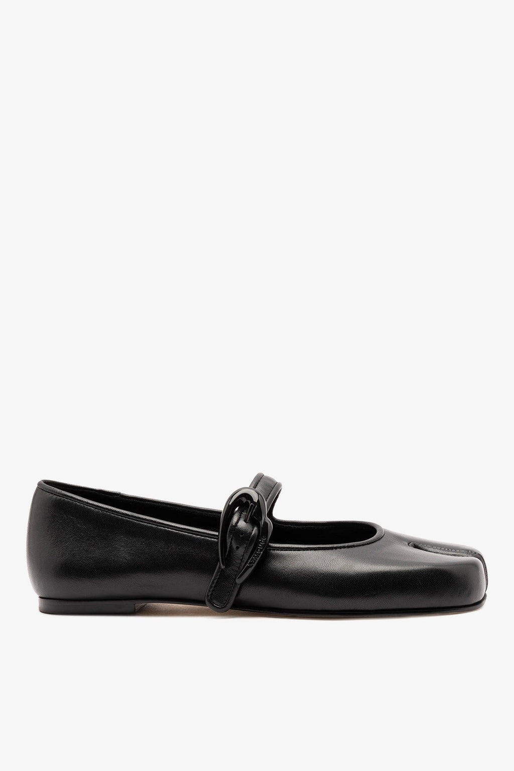 Larroude Verona Tabi Ballet Flat Black Leather