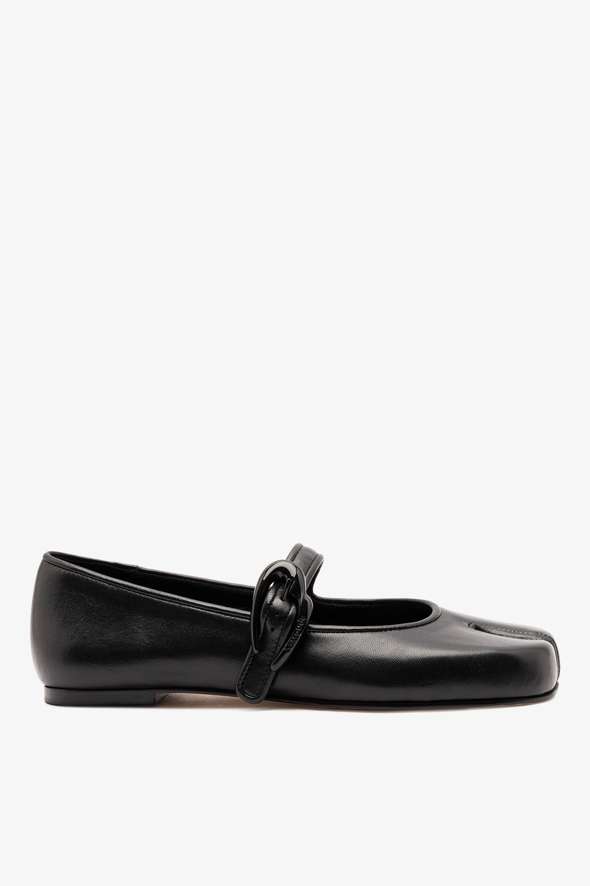 Larroude Verona Tabi Ballet Flat Black Leather