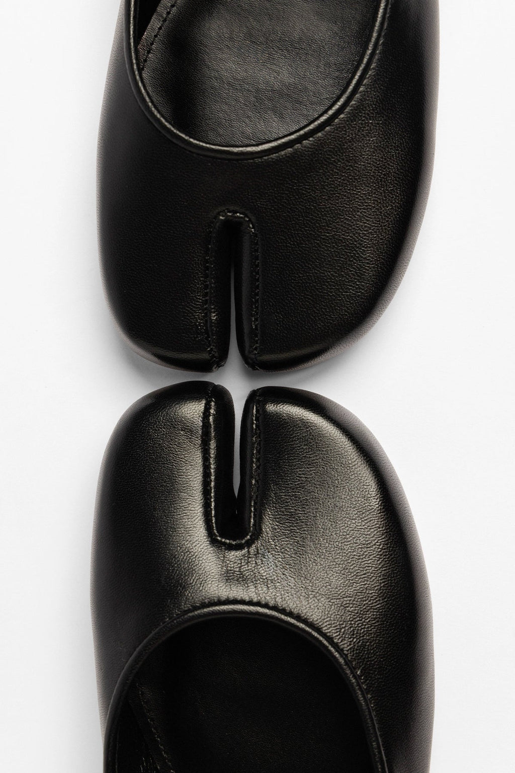 Larroude Verona Tabi Ballet Flat Black Leather