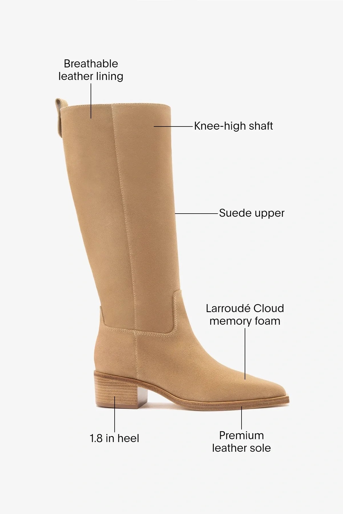 Larroude Florencia Boot Peanut Suede