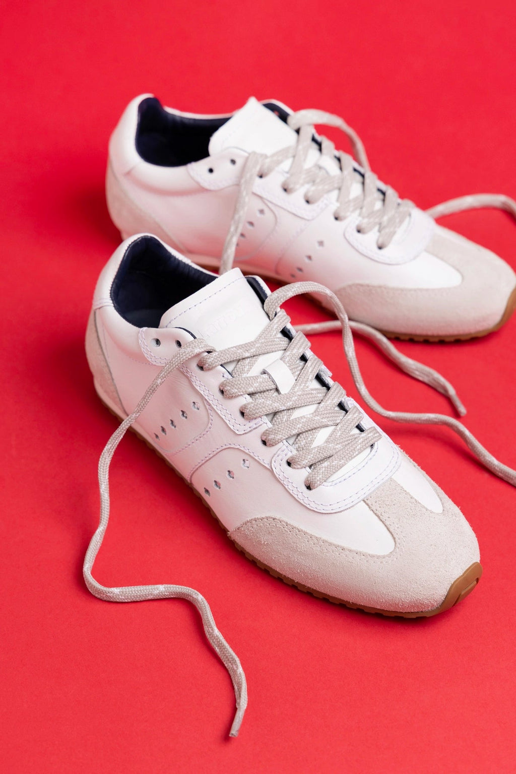 Larroude Stella Sneaker In White Leather