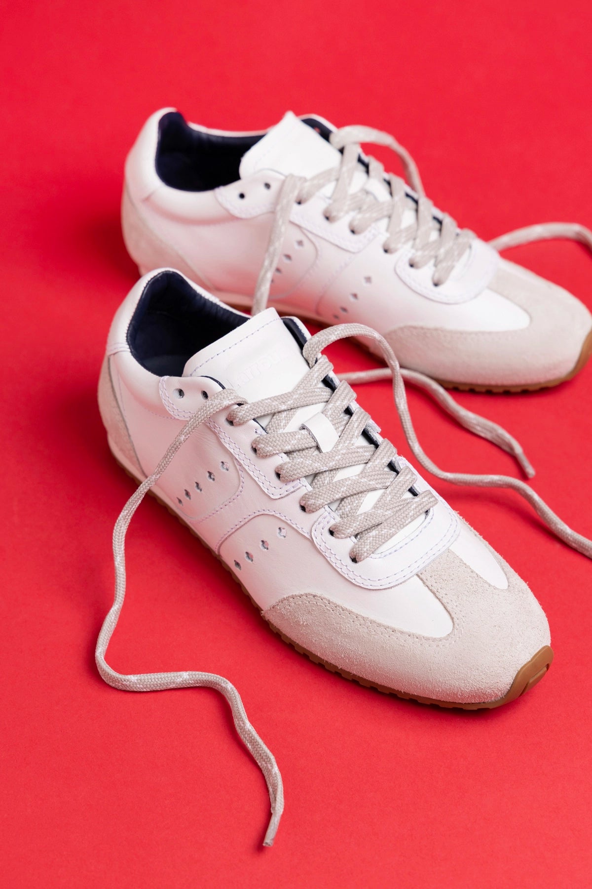 Larroude Stella Sneaker In White Leather
