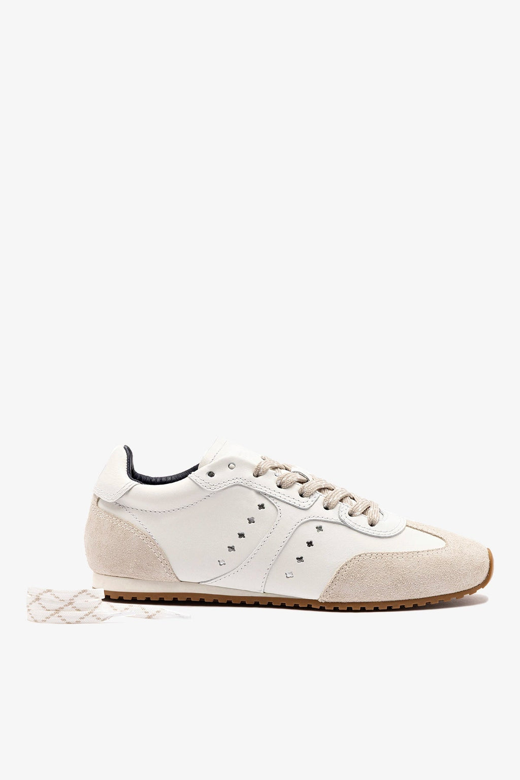 Larroude Stella Sneaker In White Leather