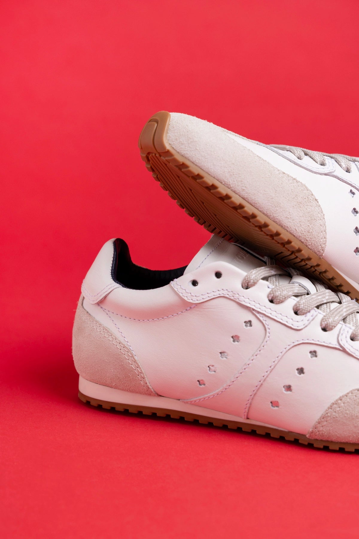 Larroude Stella Sneaker In White Leather
