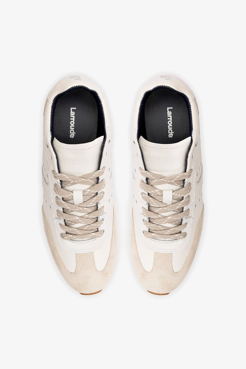 Larroude Stella Sneaker In White Leather