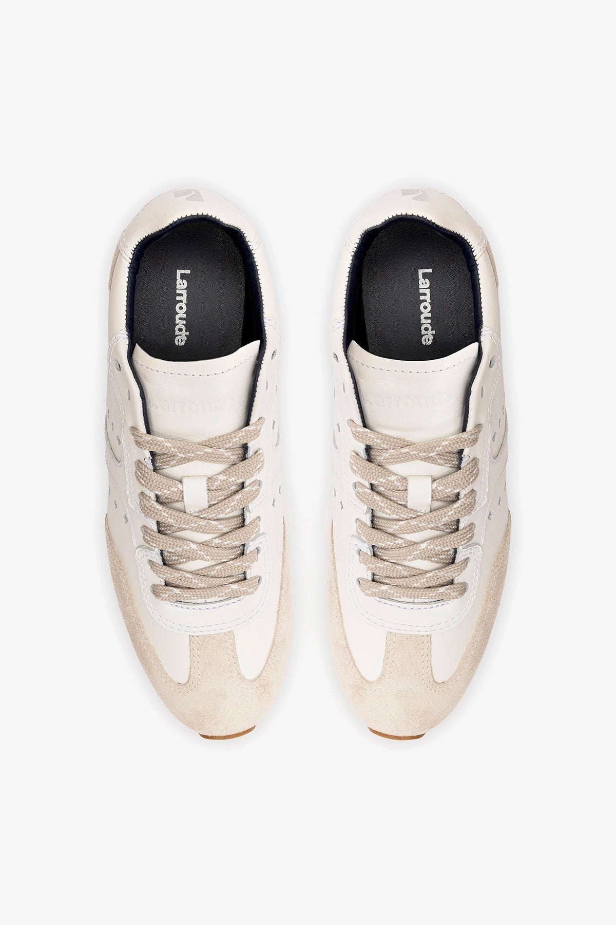 Larroude Stella Sneaker In White Leather