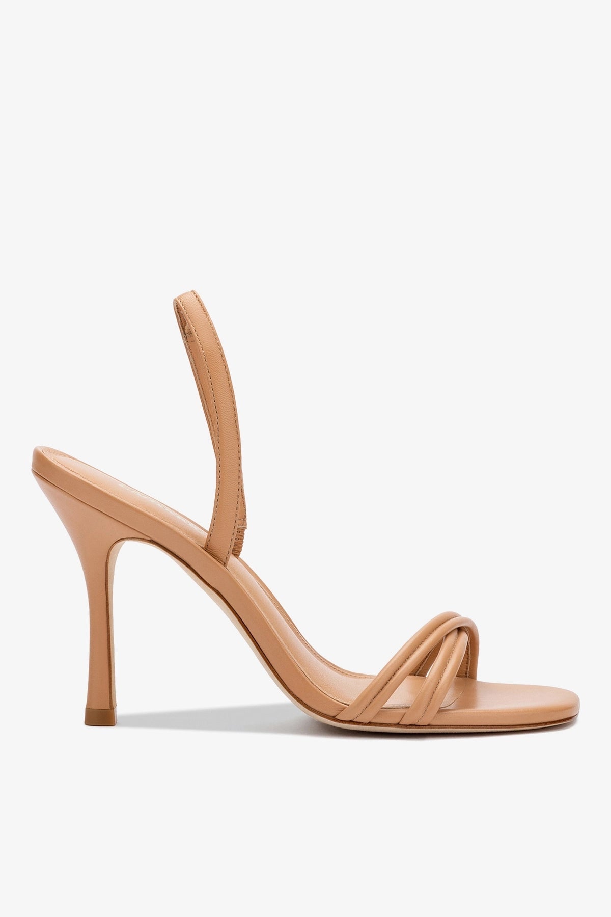 Larroude Annie Sandal In Tan Leather