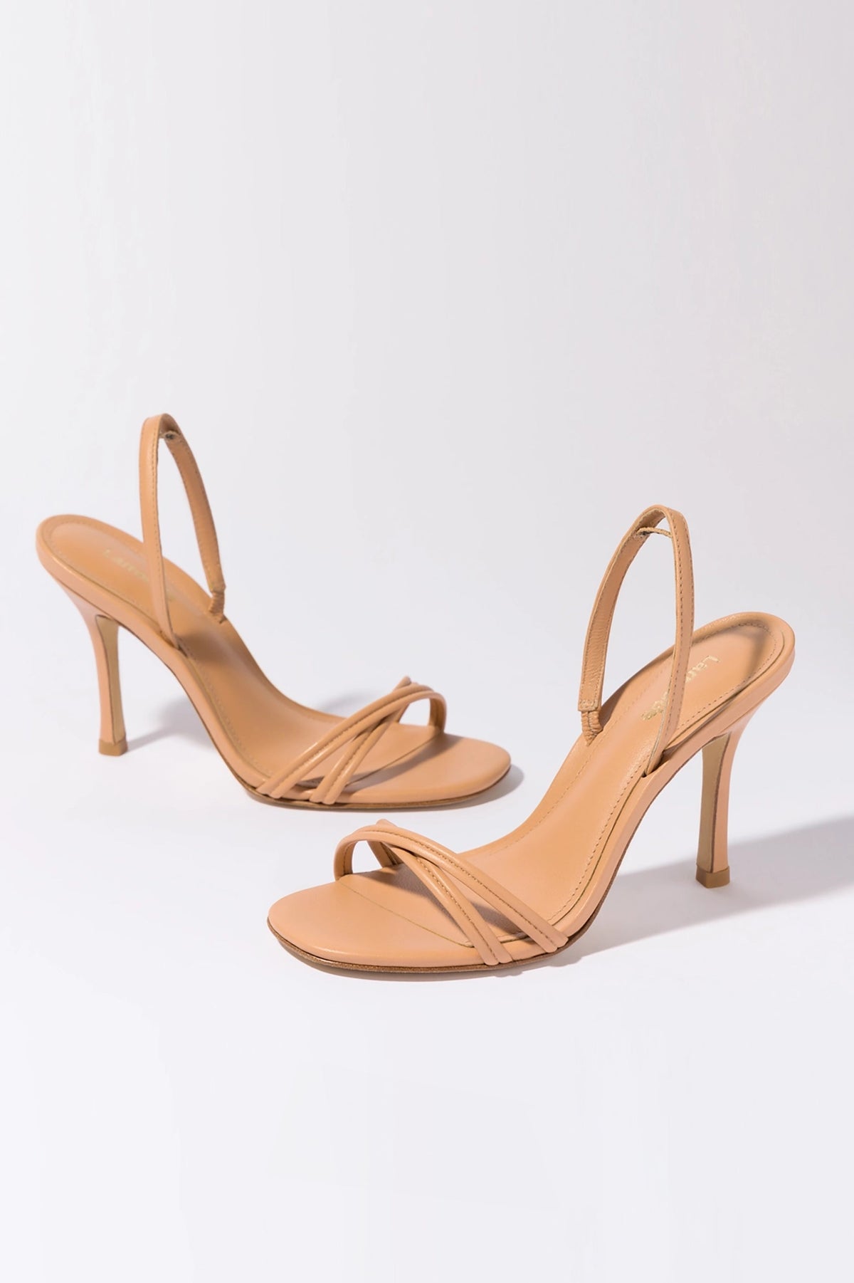 Larroude Annie Sandal In Tan Leather