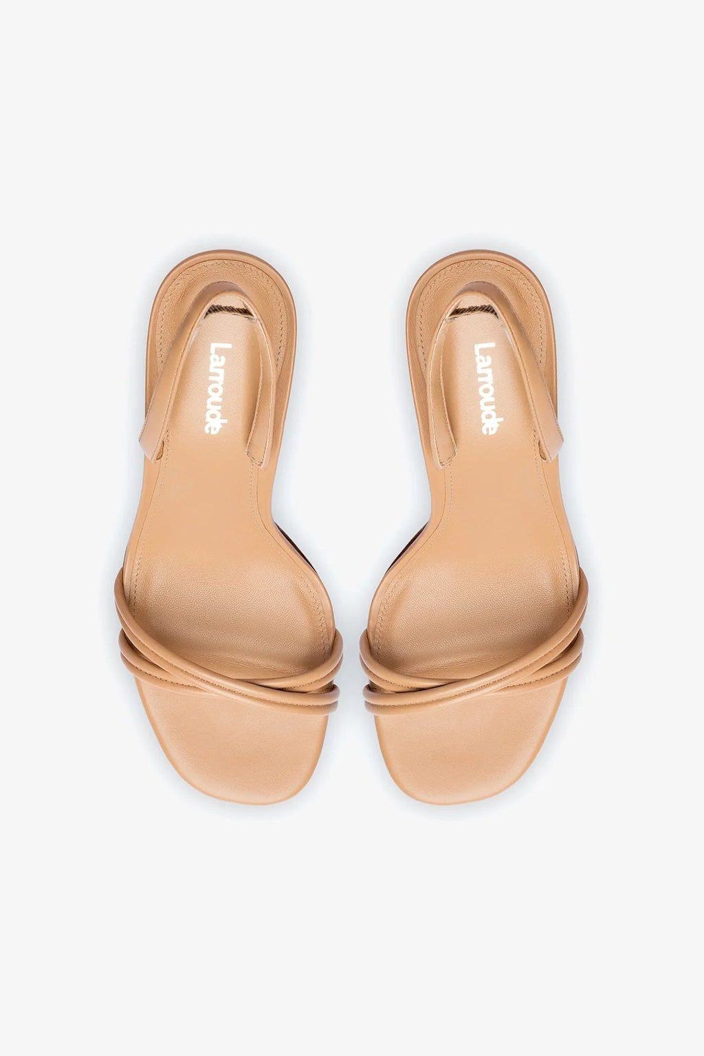 Larroude Annie Sandal In Tan Leather
