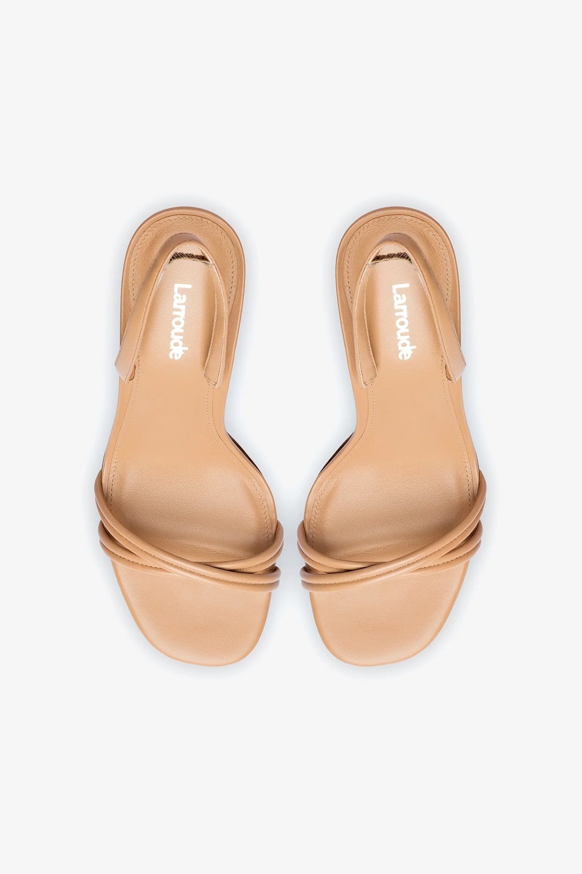 Larroude Annie Sandal In Tan Leather