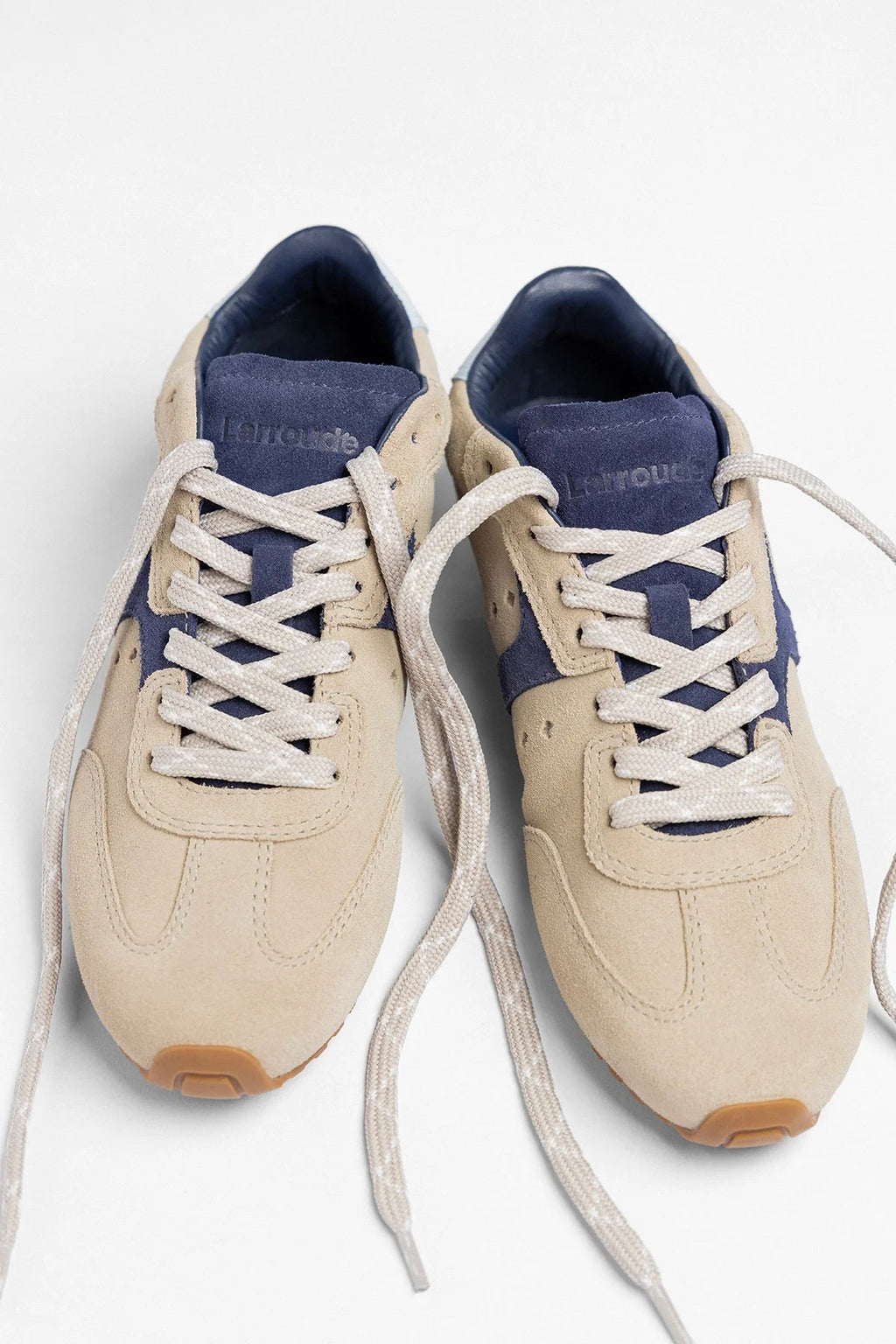 Larroude Stella Sneaker Oyster Gray Suede