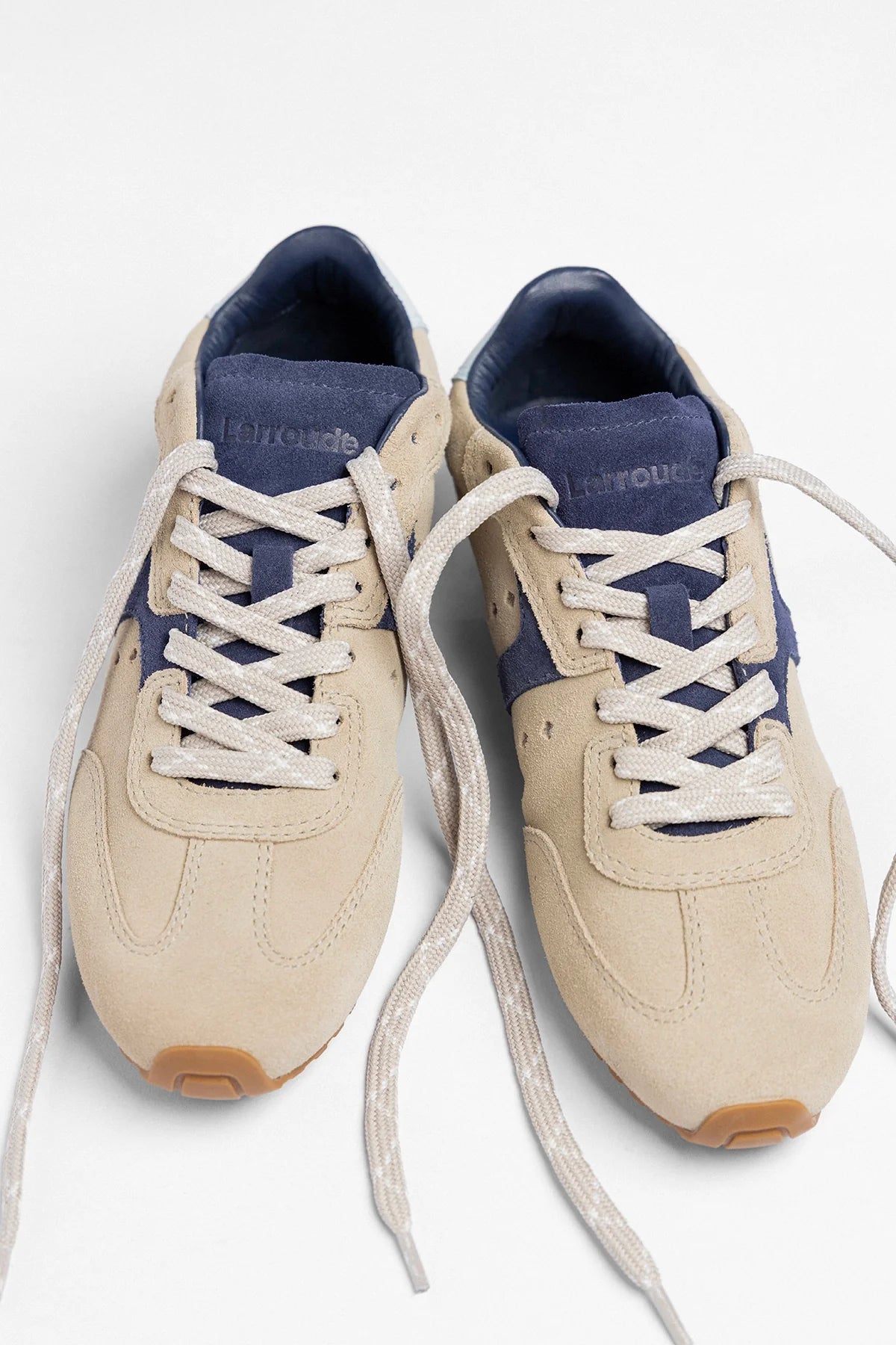 Larroude Stella Sneaker Oyster Gray Suede