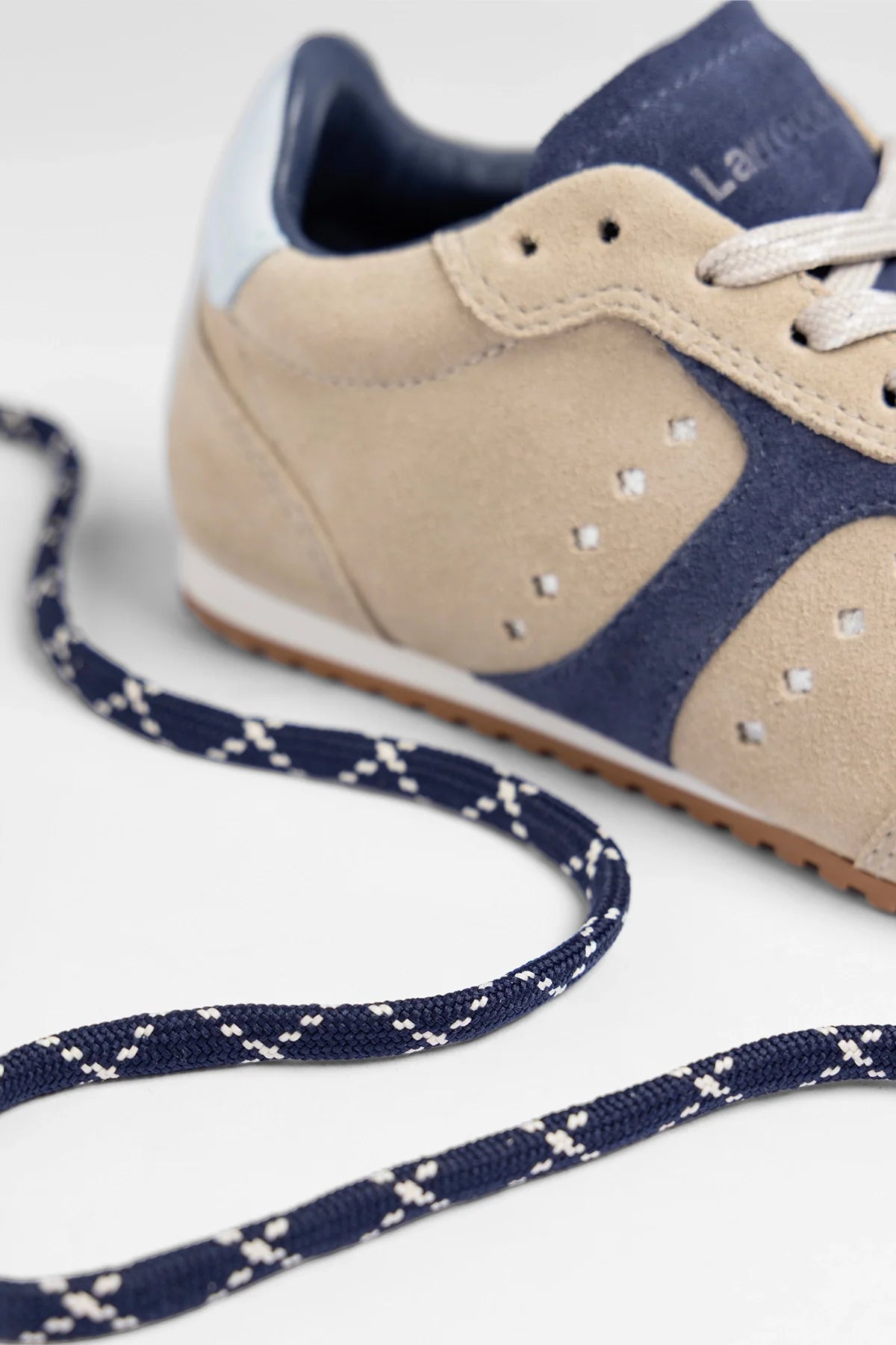 Larroude Stella Sneaker Oyster Gray Suede
