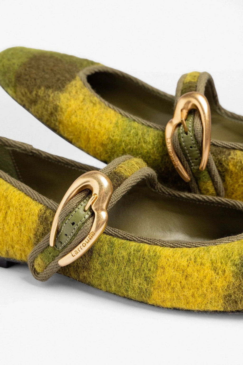 Larroude Verona Ballet Flat Cactus Printed Felt
