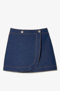 Larroude Marina Mini Skirt In Blue Denim