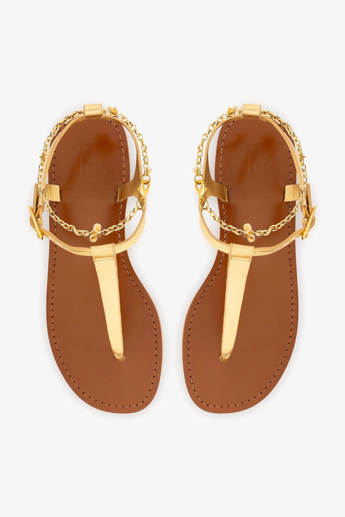 Larroude Gipsy Sandal In Gold Metallic Leather