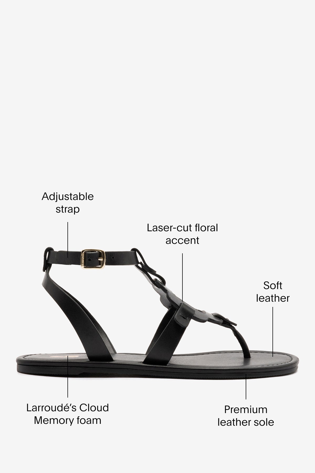 Larroude Margherita Sandal In Black Leather