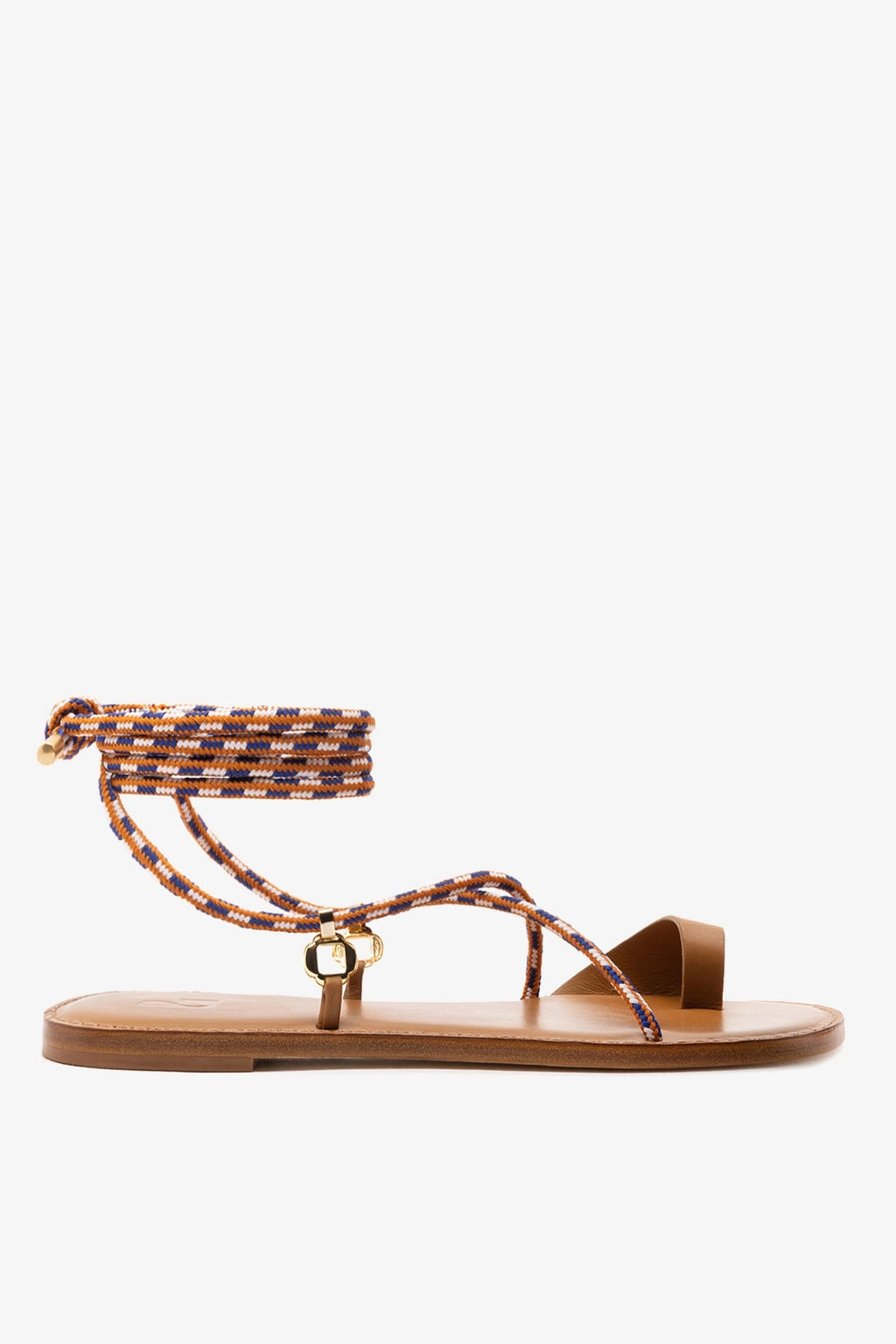 Larroude Antibes Flat In Caramel Leather