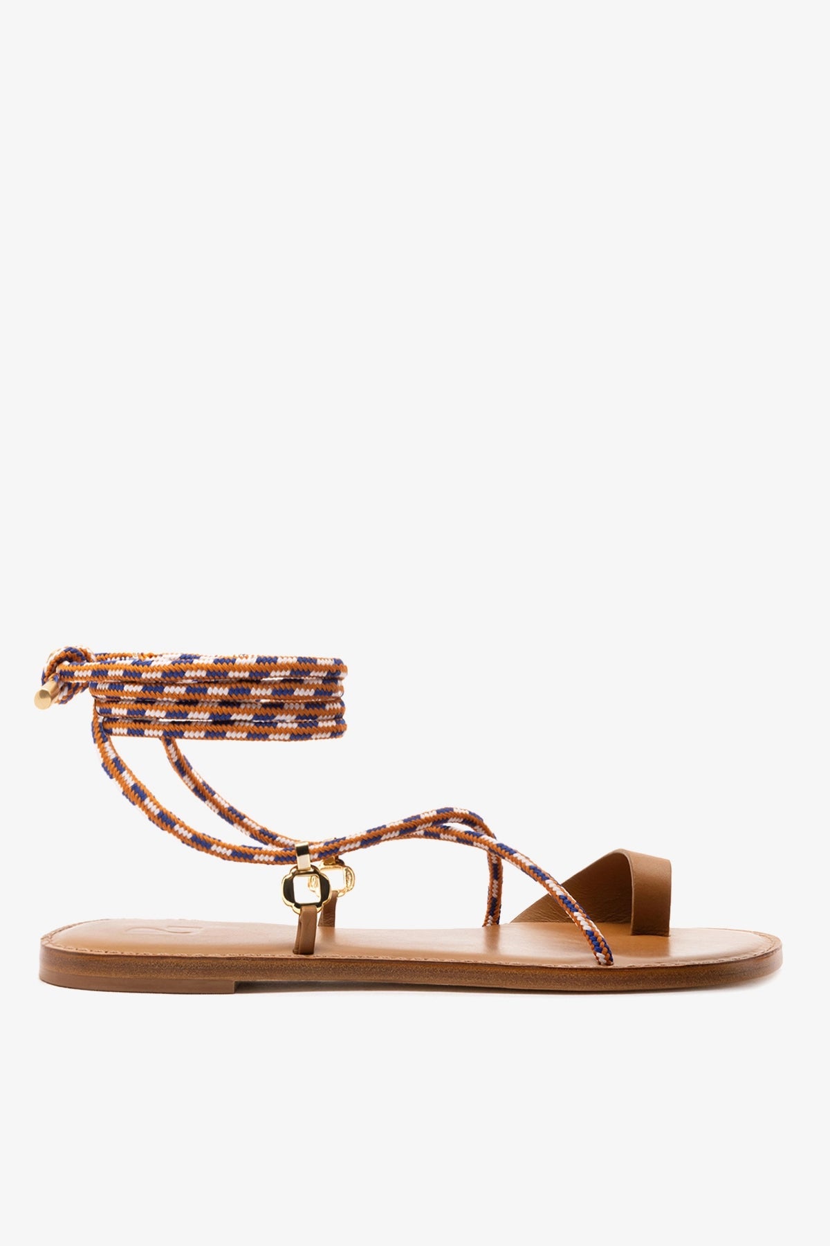 Larroude Antibes Flat In Caramel Leather