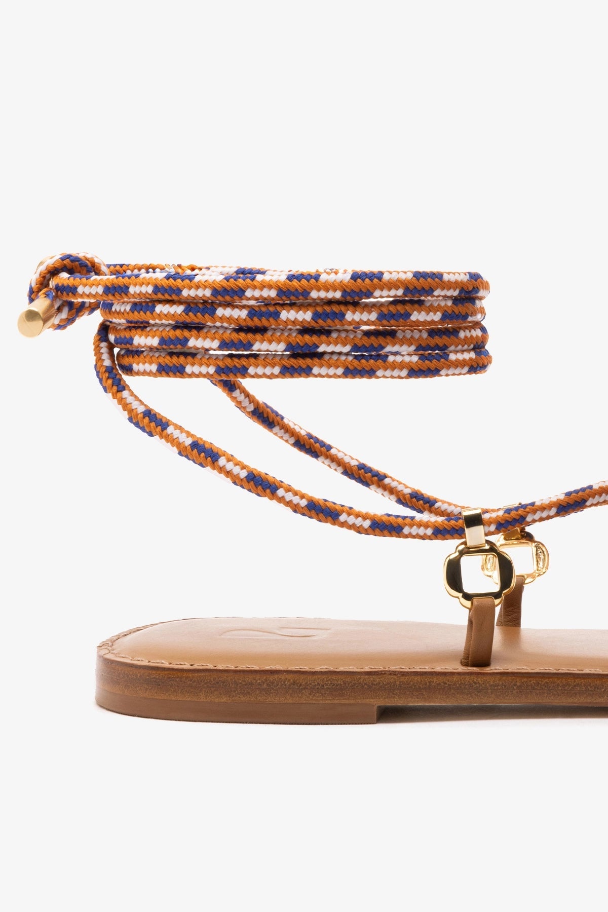 Larroude Antibes Flat In Caramel Leather