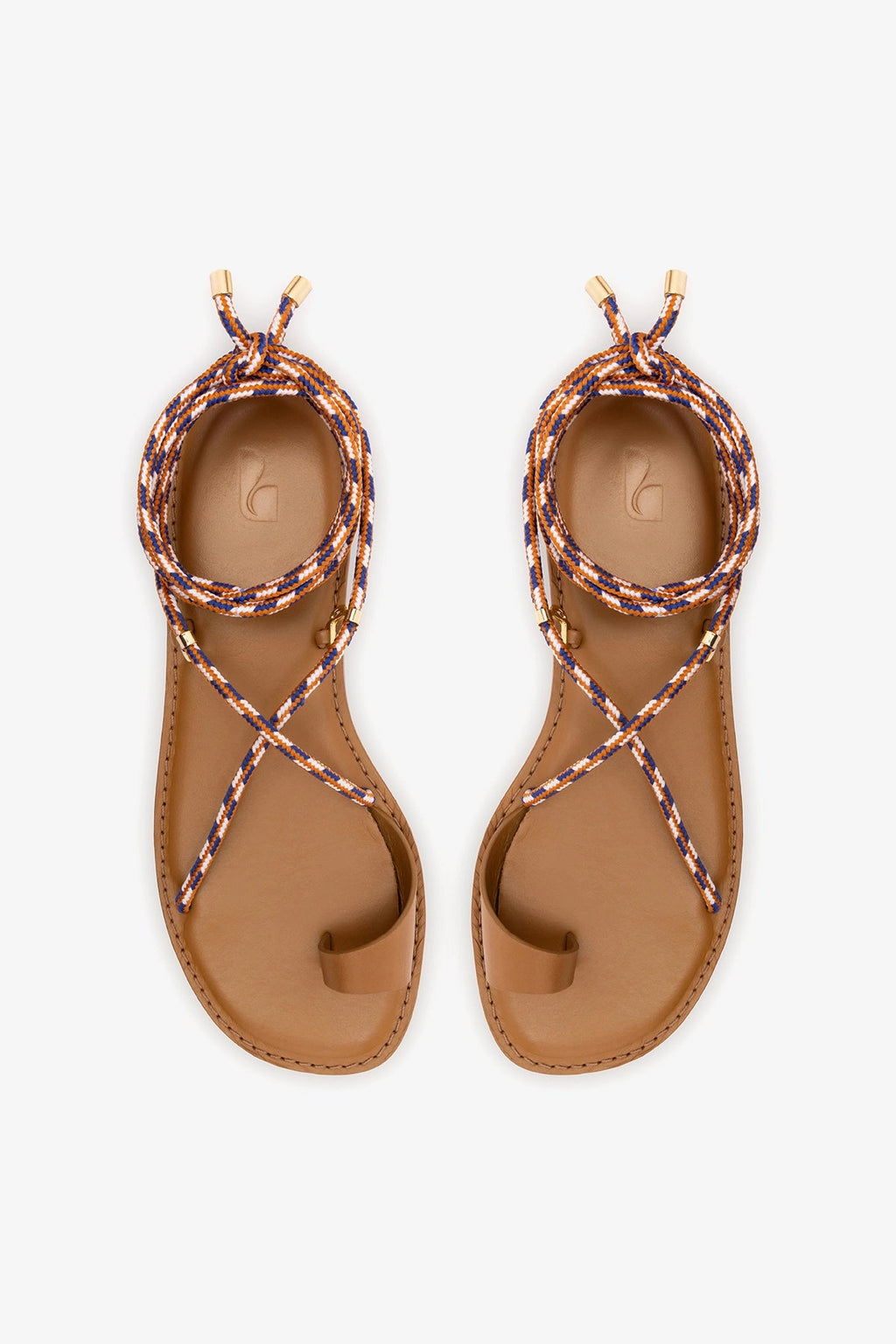 Larroude Antibes Flat In Caramel Leather