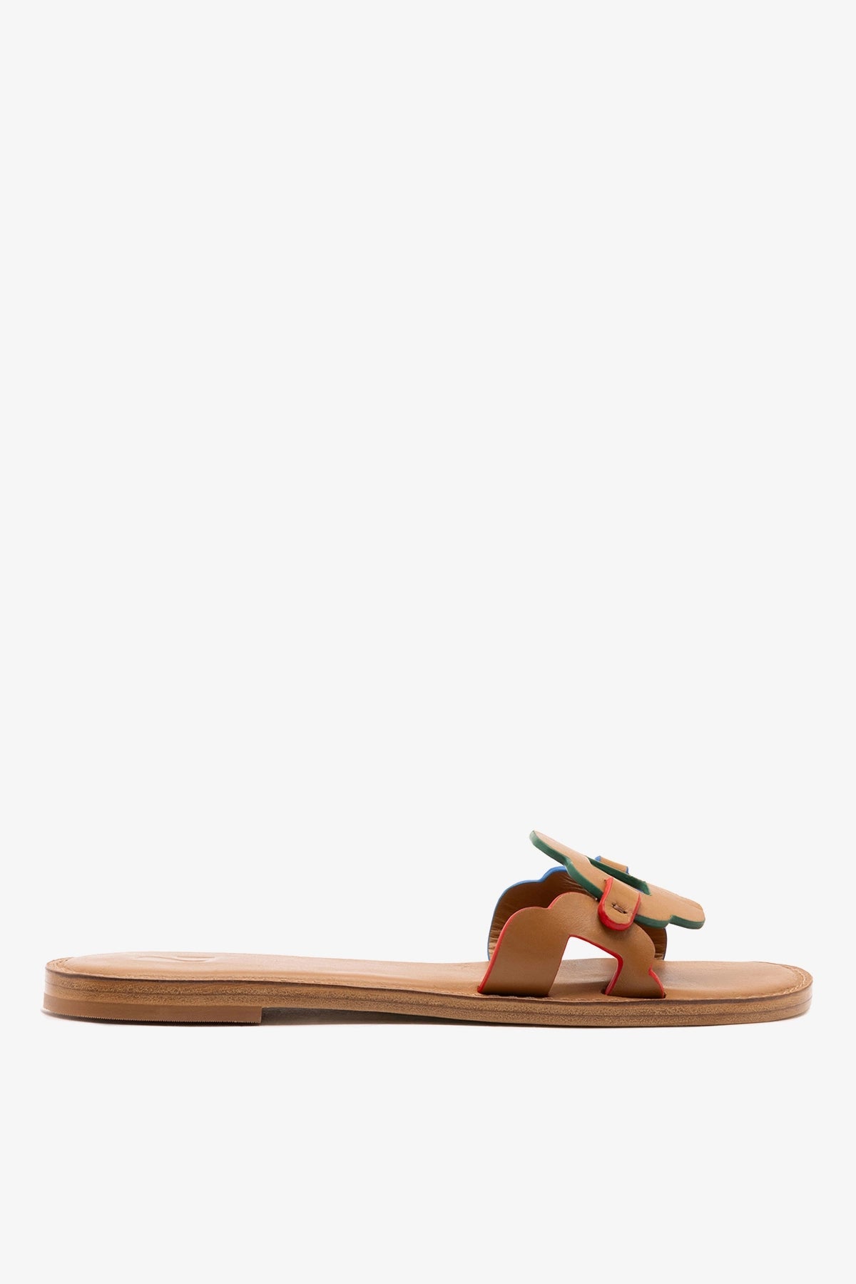 Larroude Margherita Slide In Caramel Leather