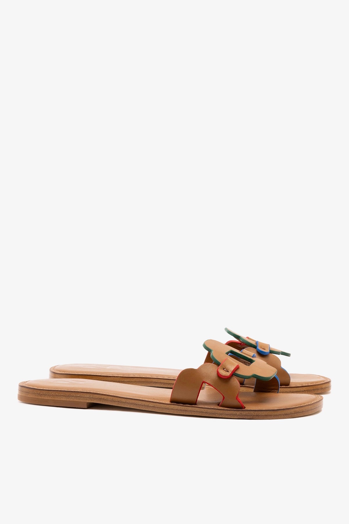 Larroude Margherita Slide In Caramel Leather
