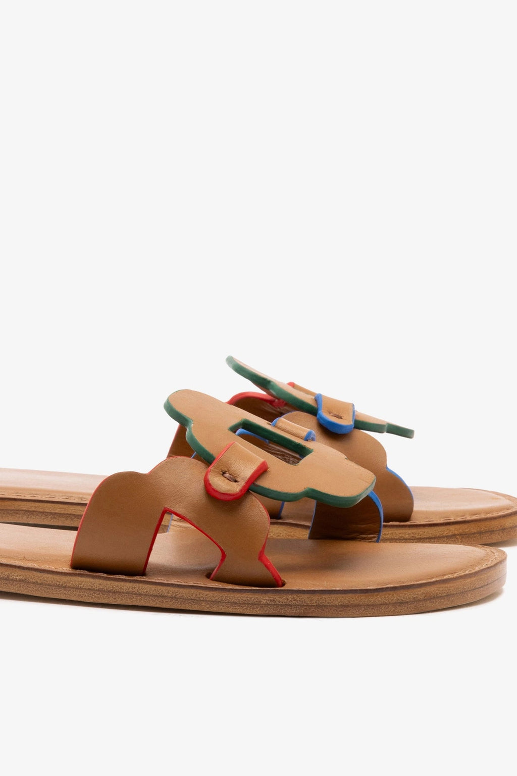 Larroude Margherita Slide In Caramel Leather