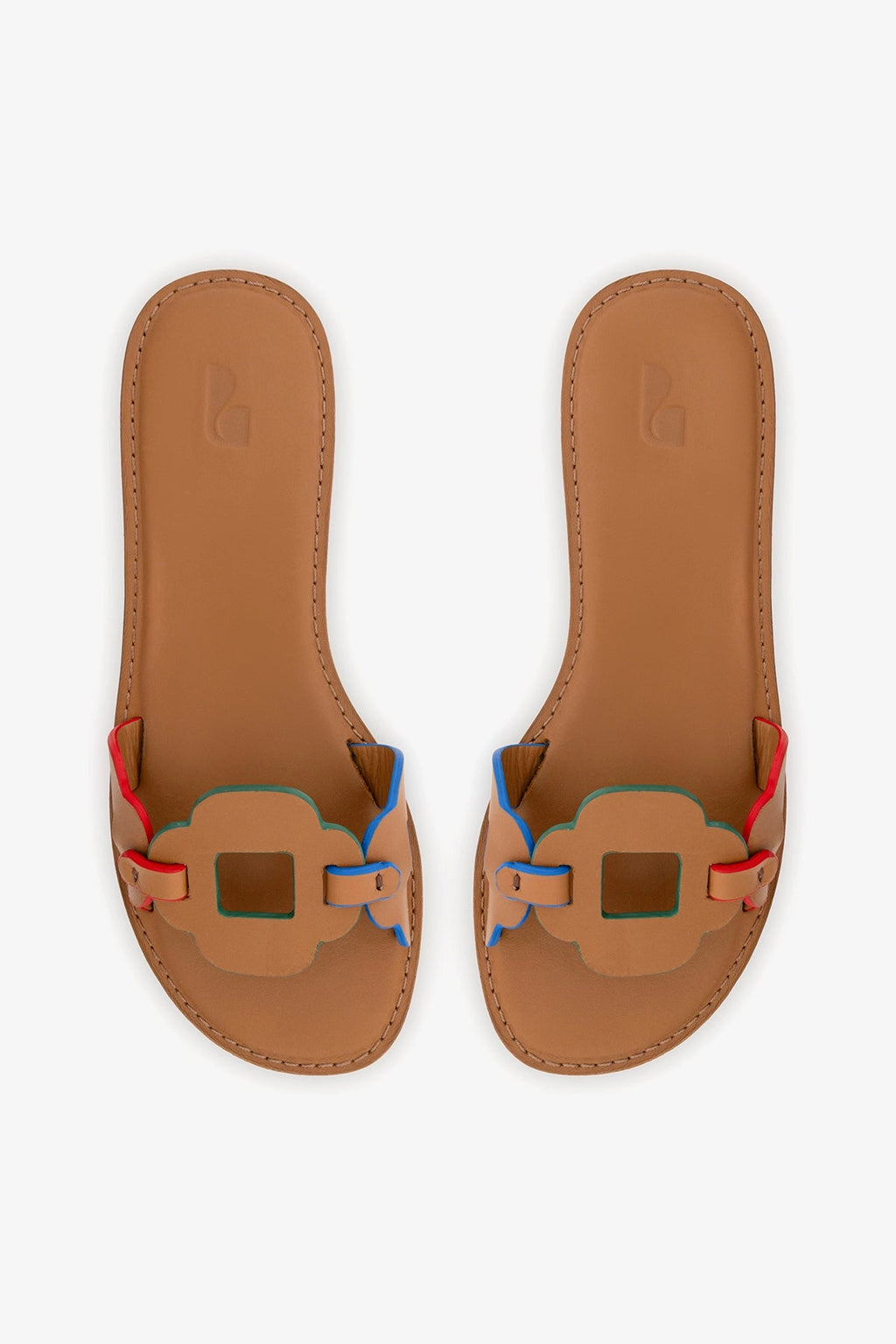 Larroude Margherita Slide In Caramel Leather