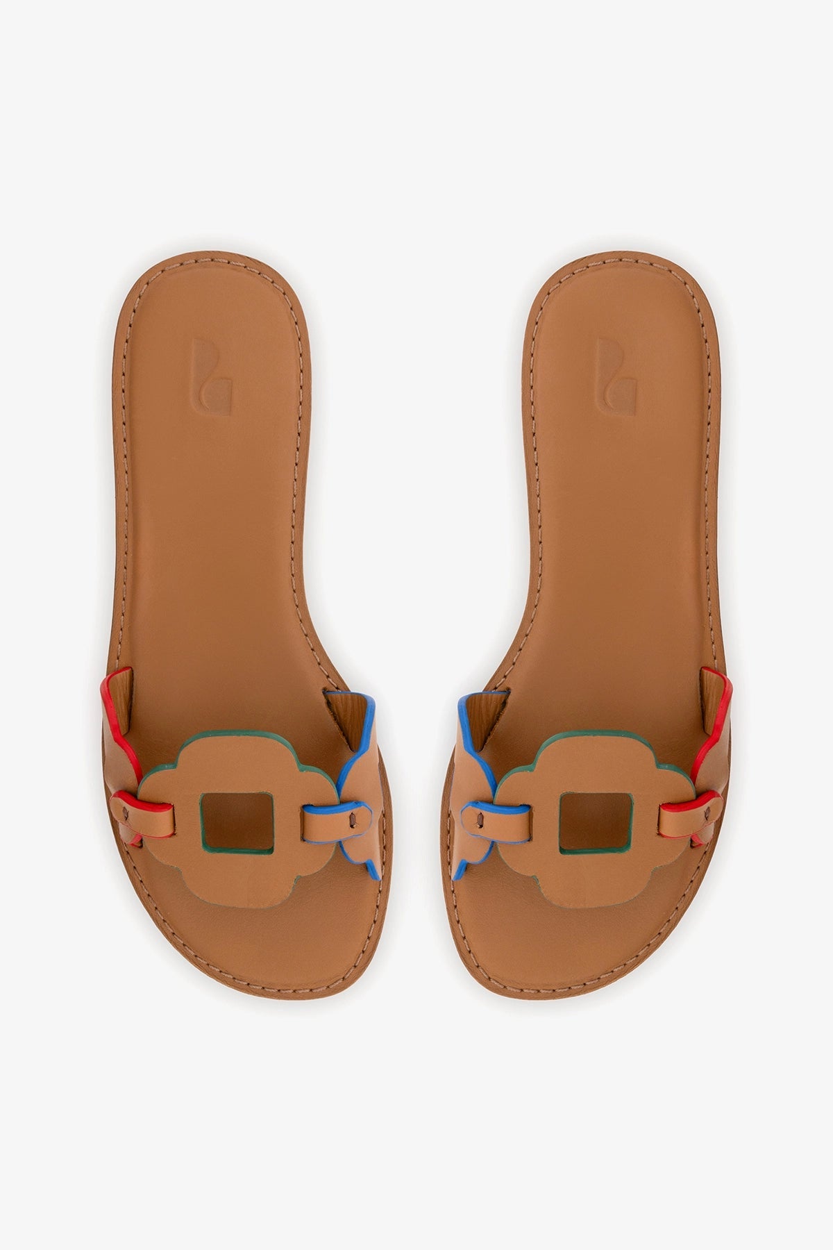 Larroude Margherita Slide In Caramel Leather