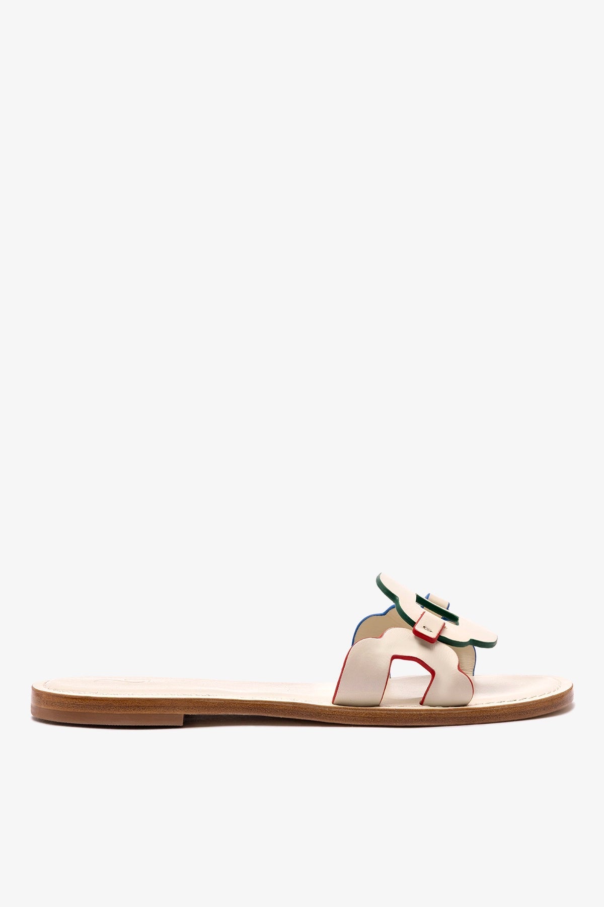 Larroude Margherita Slide In Ivory Leather