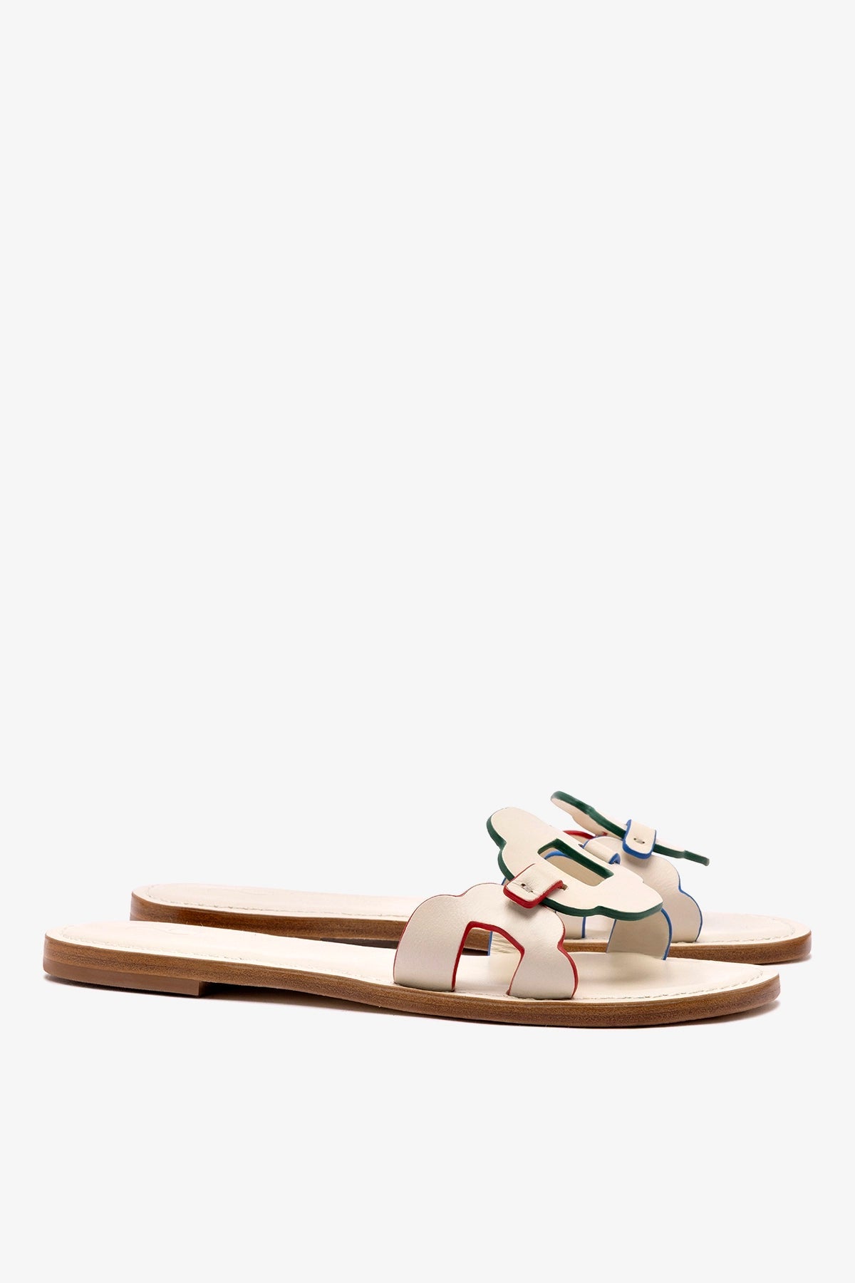 Larroude Margherita Slide In Ivory Leather