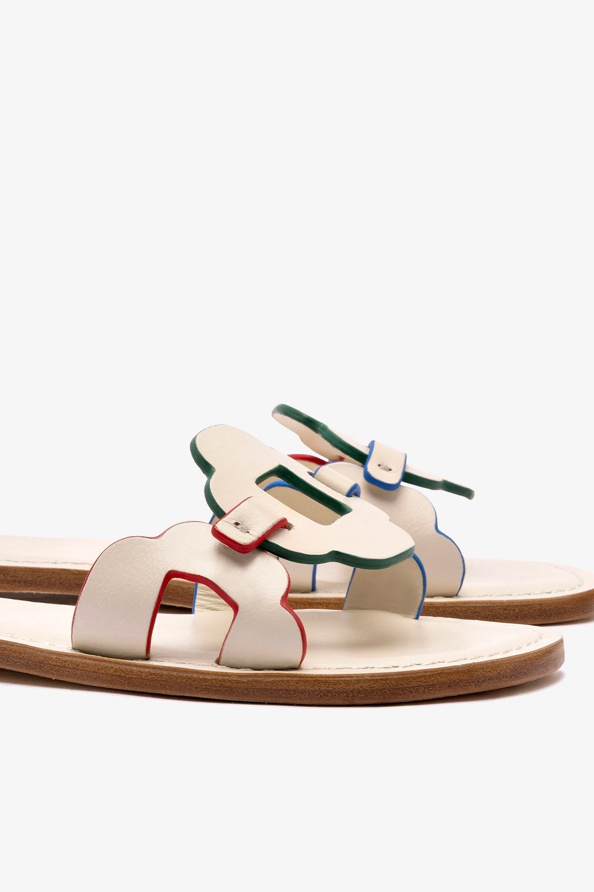 Larroude Margherita Slide In Ivory Leather
