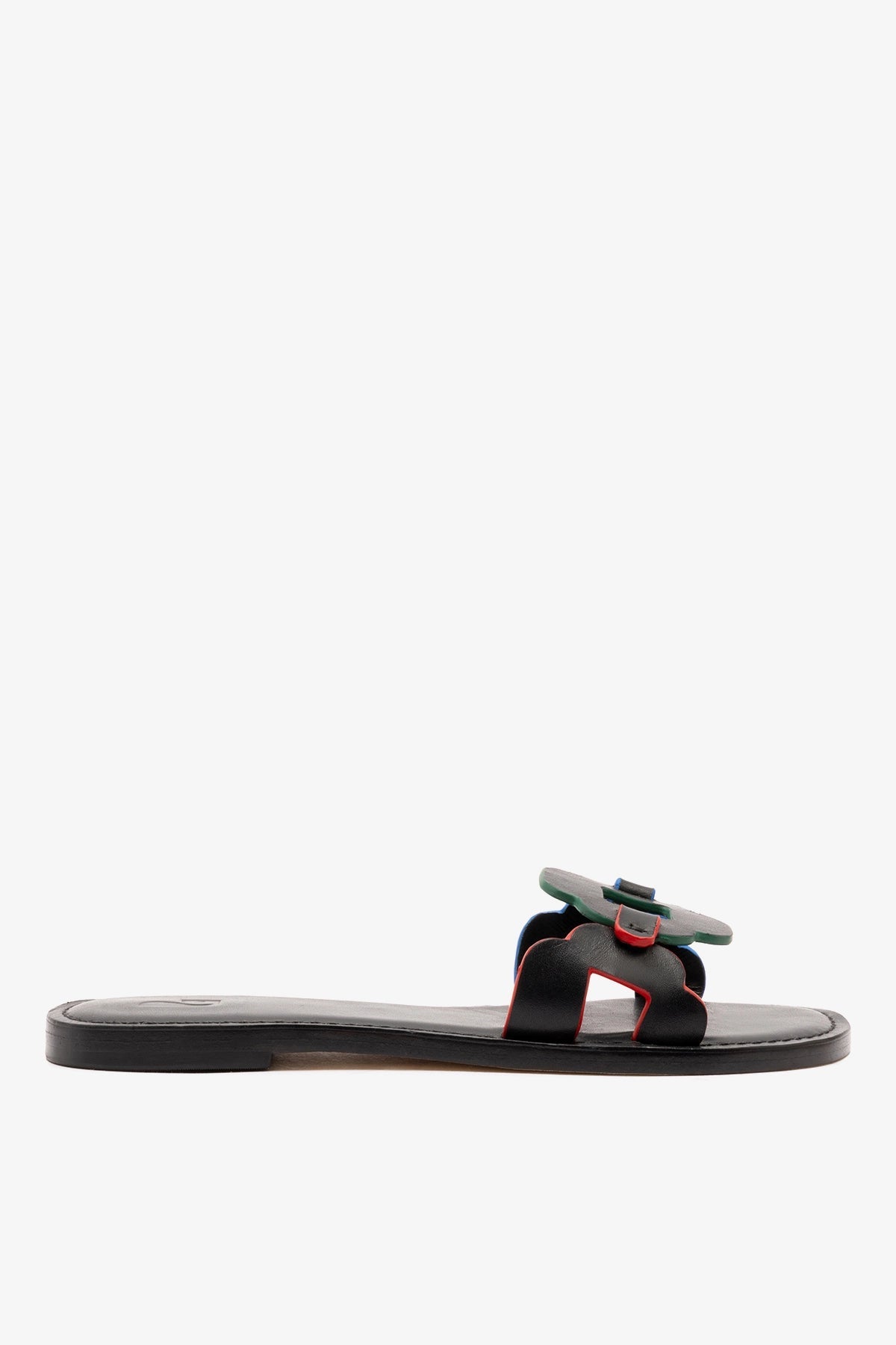 Larroude Margherita Slide In Black Leather