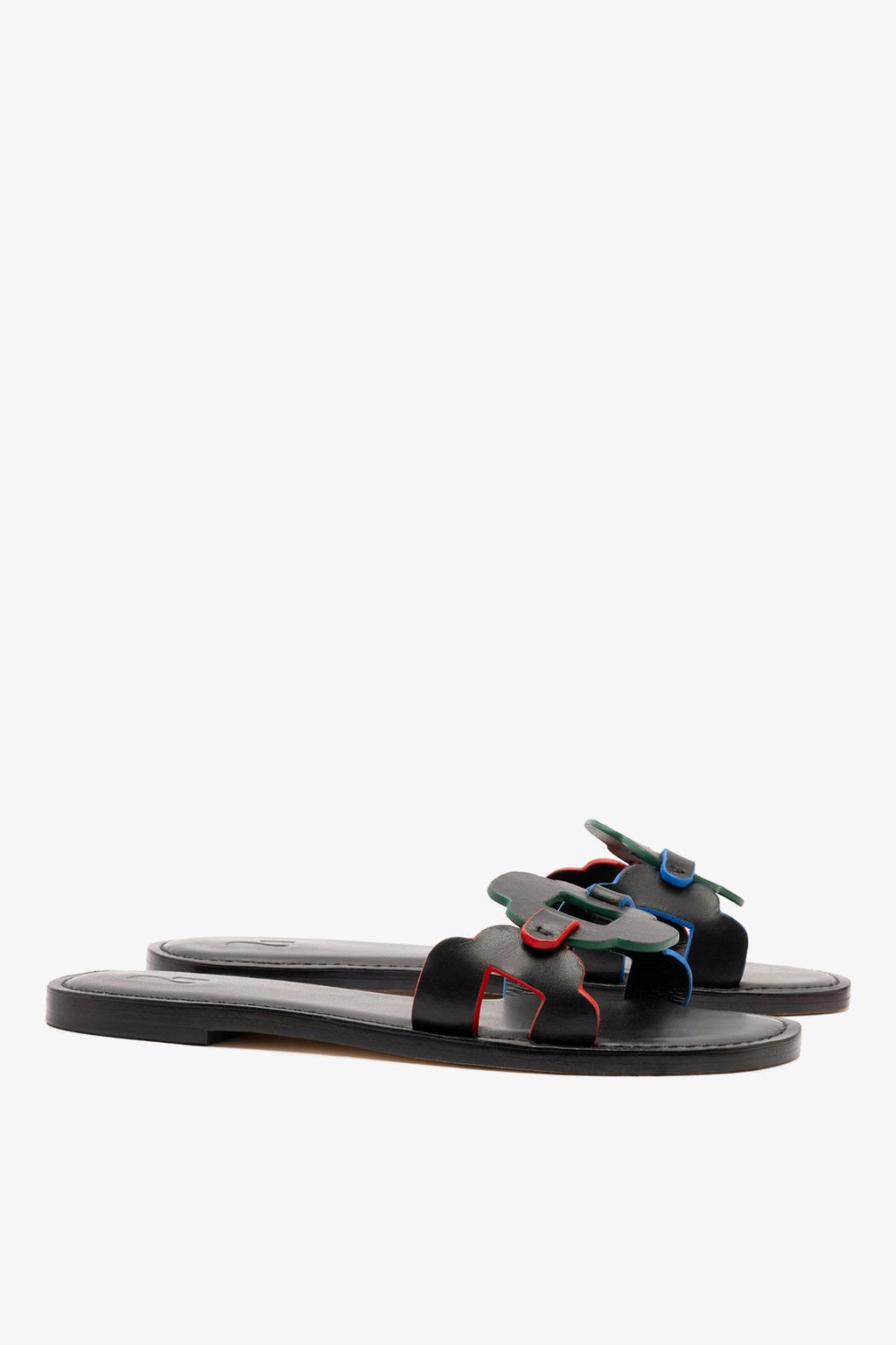Larroude Margherita Slide In Black Leather