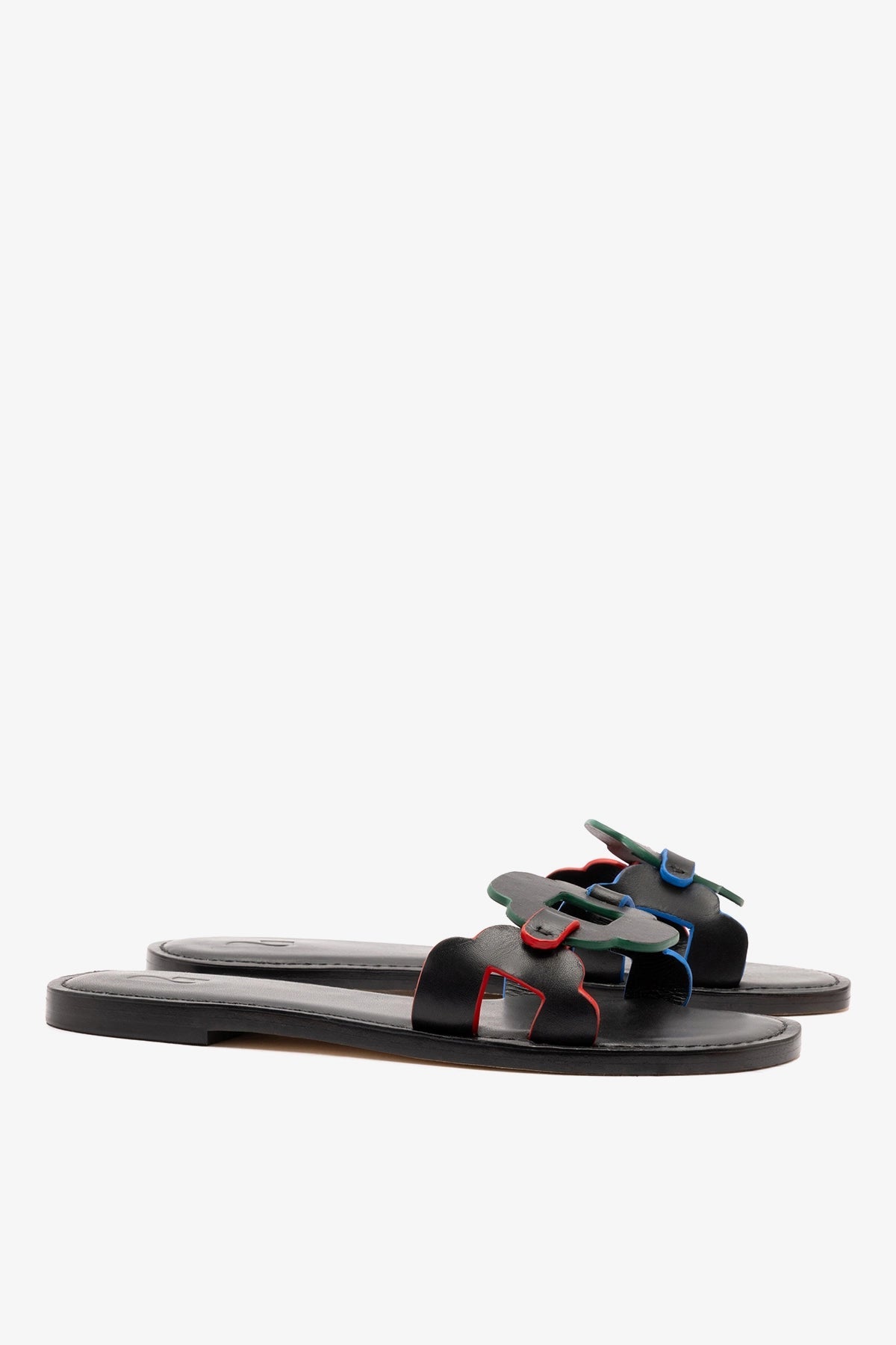 Larroude Margherita Slide In Black Leather