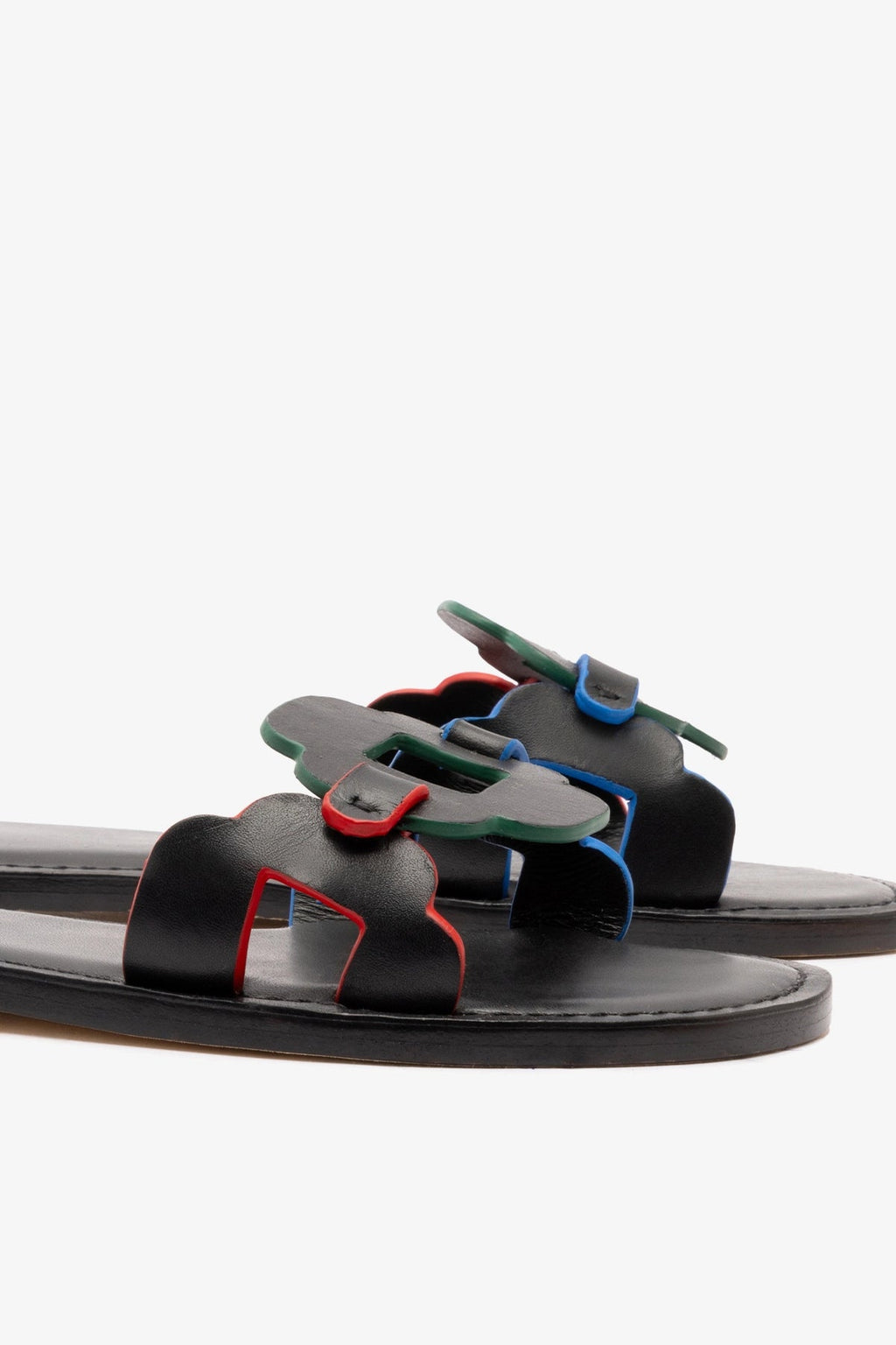 Larroude Margherita Slide In Black Leather