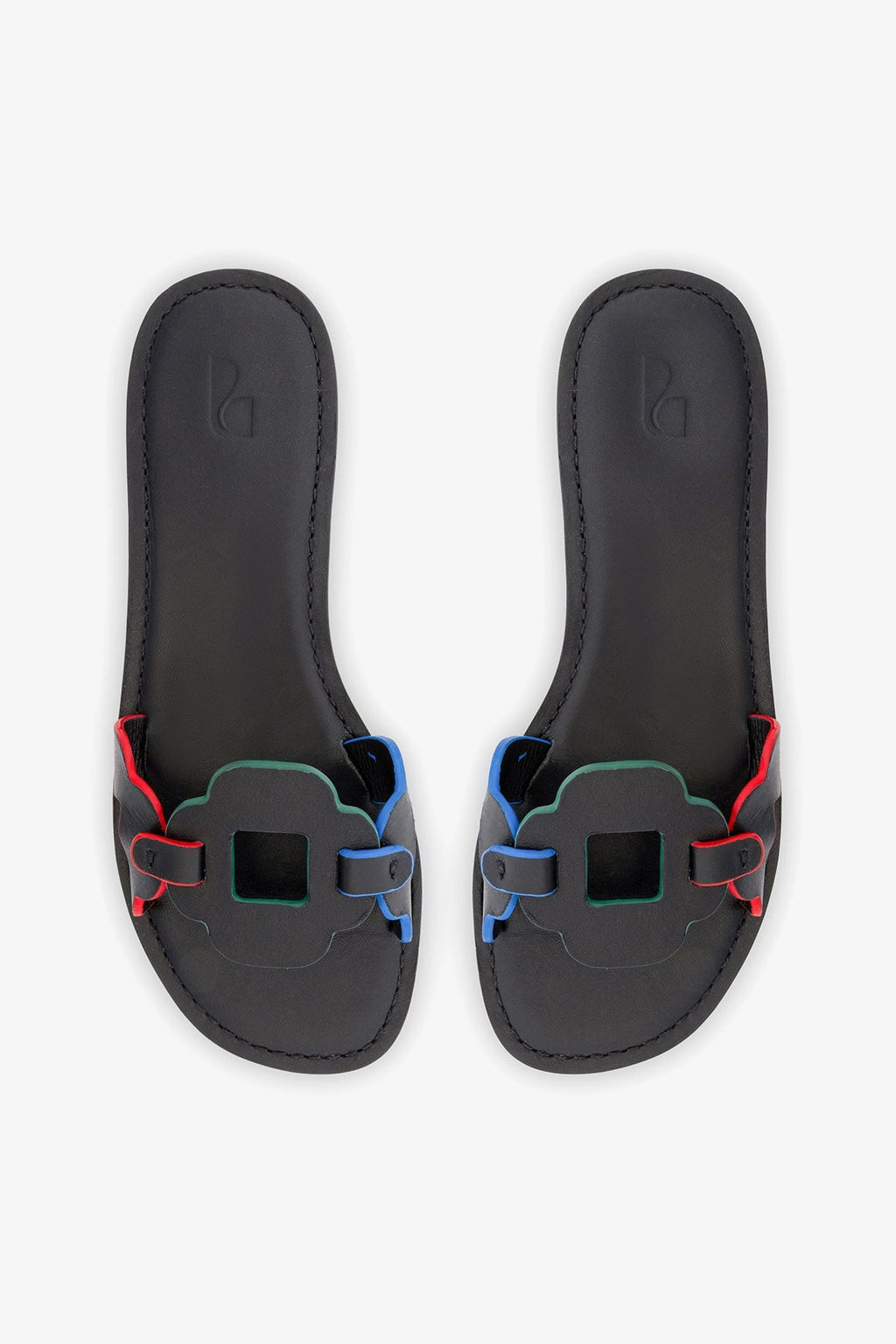 Larroude Margherita Slide In Black Leather