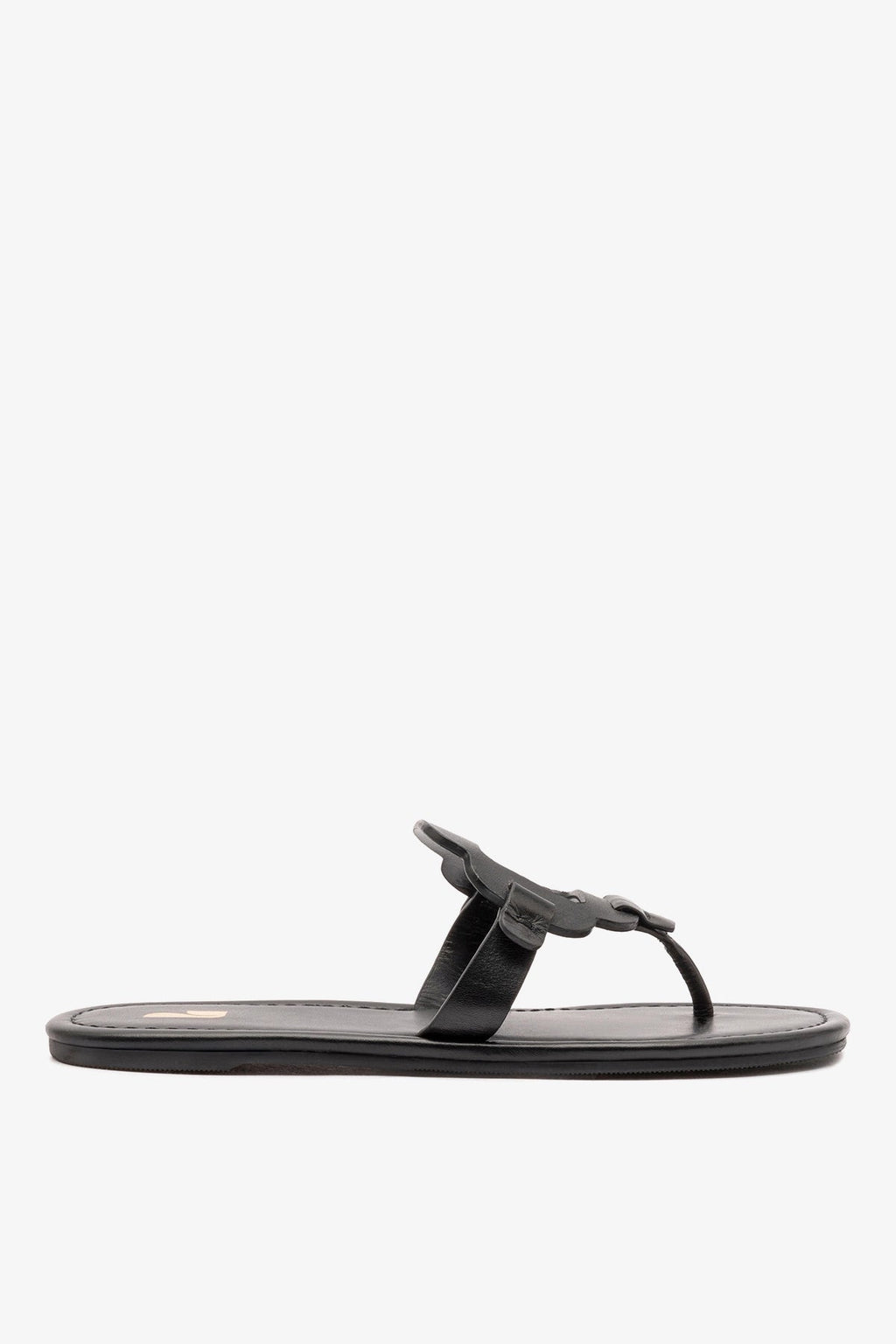 Larroude Margherita Thong Sandal In Black Leather