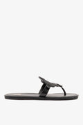 Larroude Margherita Thong Sandal In Black Leather