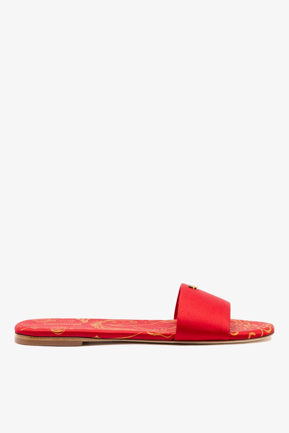 Larroude Ivy Flat In Cherry Satin