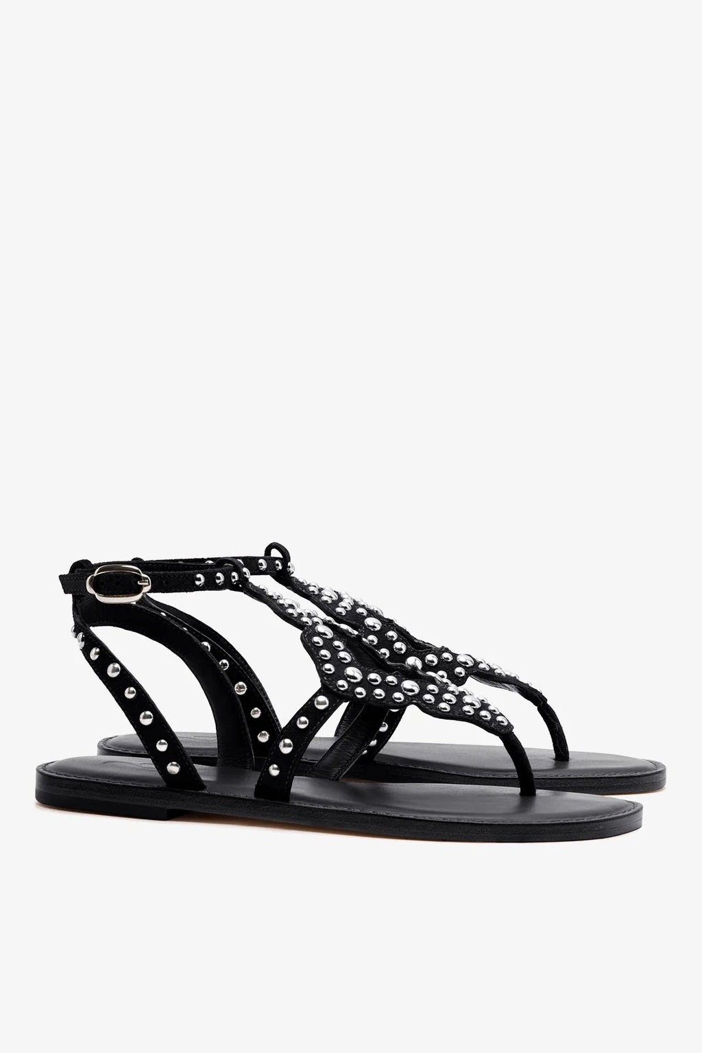Larroude Fiorella Sandal In Black Suede